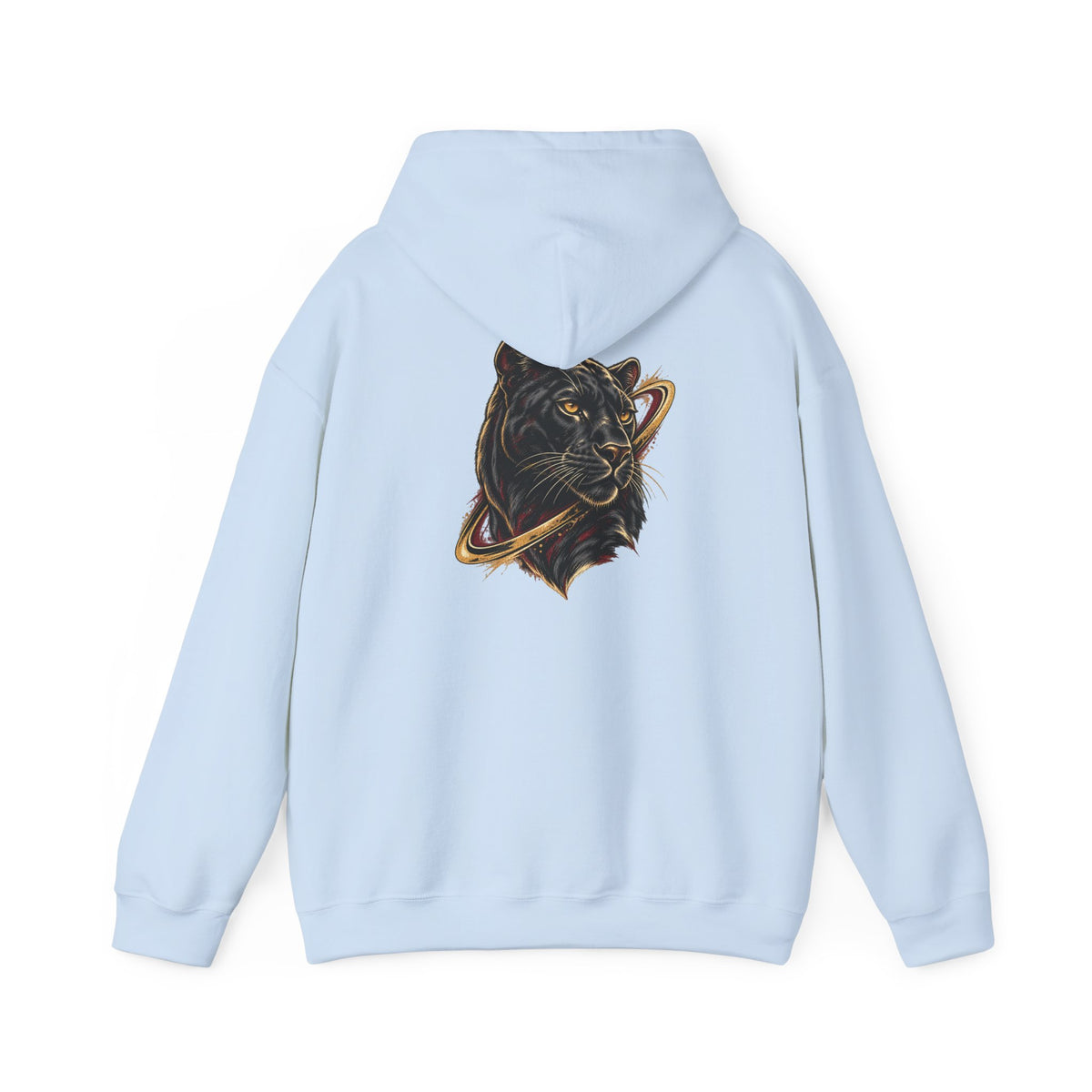Light Blue Avrath graphic hooded sweatshirt, back product view