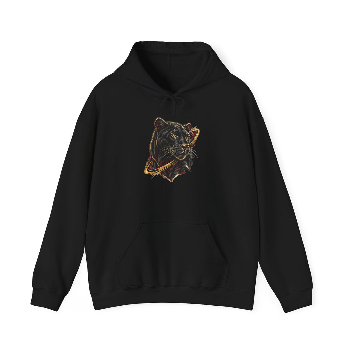 Black Avrath graphic hooded sweatshirt, front product view