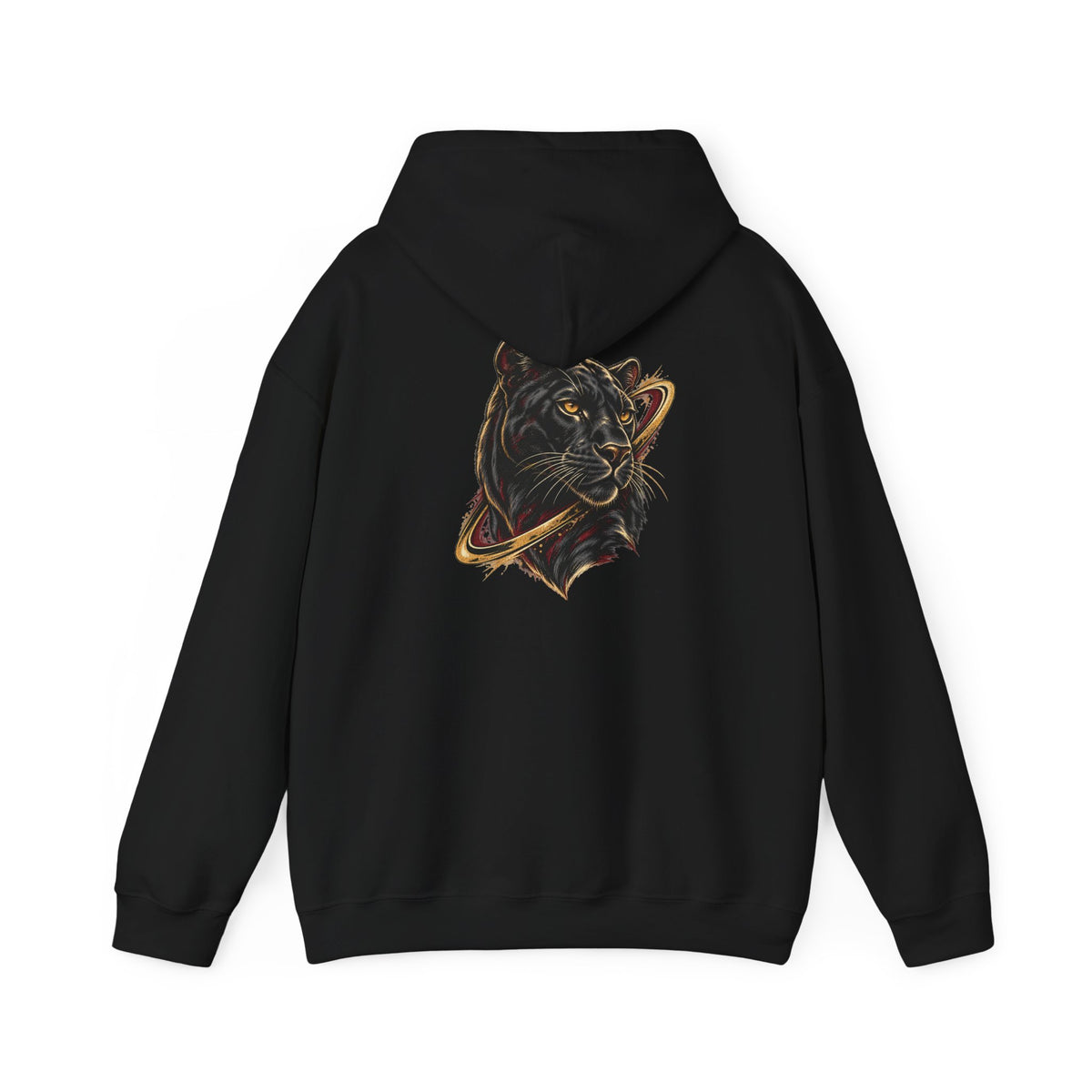 Black Avrath graphic hooded sweatshirt, back product view