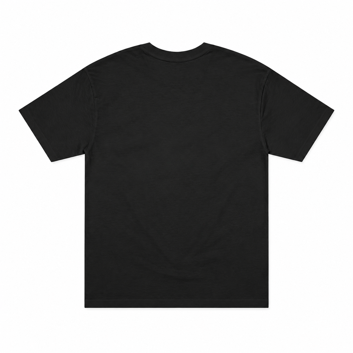 Black A Day Without Laughter vintage cinema T-shirt, blank back view