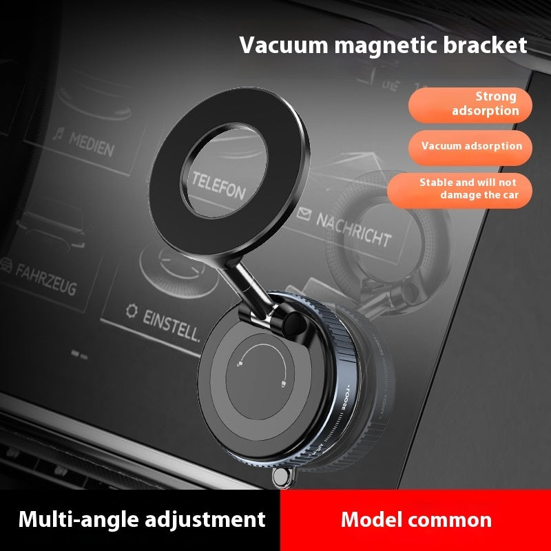 Vacuum magnetic phone holder attached to the back of a smartphone with multi-angle adjustment
